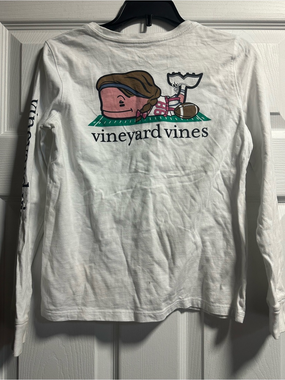 Vineyard Vines White Tee with Blue Logo Print